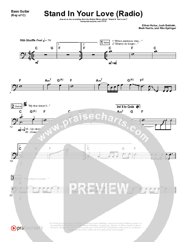 Stand In Your Love (Radio) Bass Guitar (Bethel Music / Josh Baldwin)