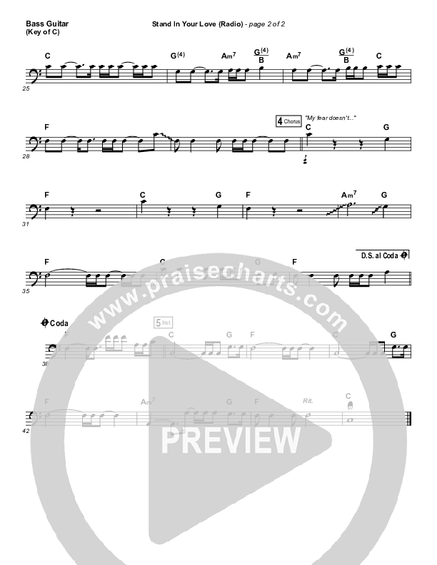 Stand In Your Love (Radio) Bass Guitar (Bethel Music / Josh Baldwin)