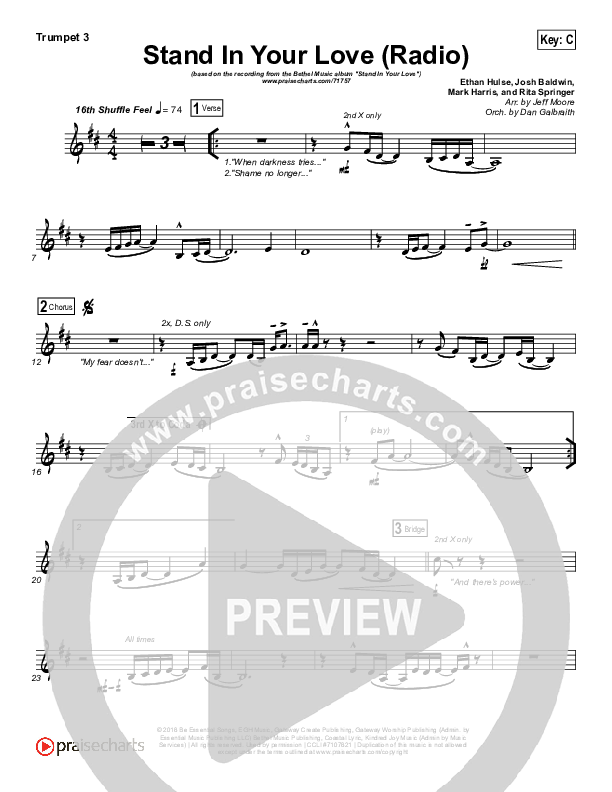 Stand In Your Love (Radio) Trumpet 3 (Bethel Music / Josh Baldwin)