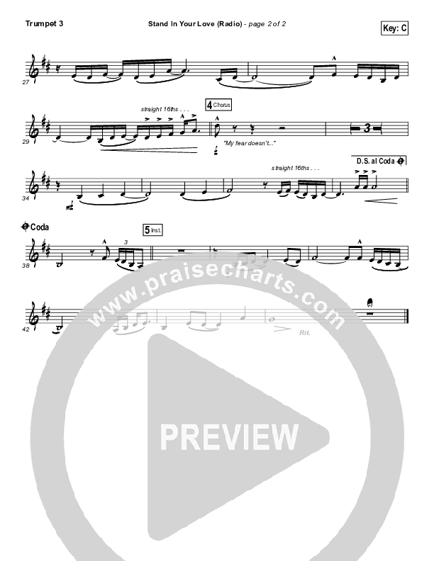 Stand In Your Love (Radio) Trumpet 3 (Bethel Music / Josh Baldwin)