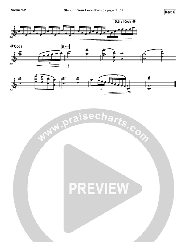 Stand In Your Love (Radio) Violin 1/2 (Bethel Music / Josh Baldwin)