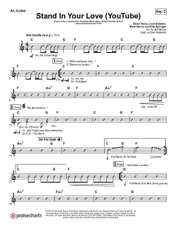 Stand In Your Love (YouTube) Acoustic Guitar (Bethel Music / Josh Baldwin)