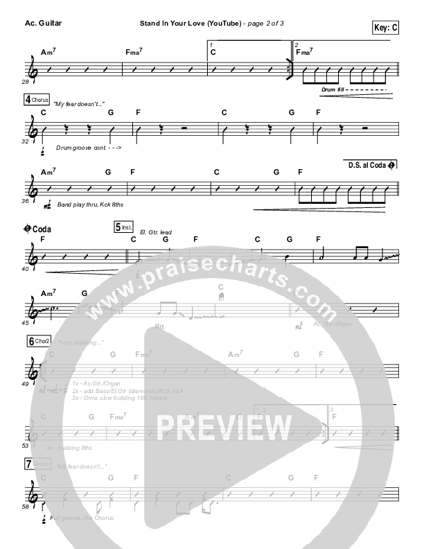 Stand In Your Love (YouTube) Acoustic Guitar (Bethel Music / Josh Baldwin)