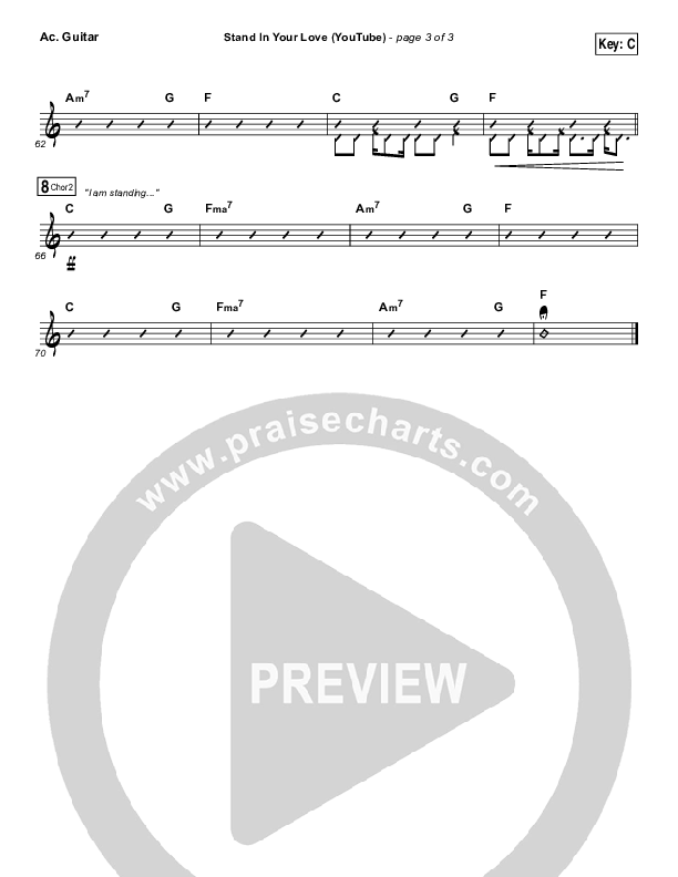 Stand In Your Love (YouTube) Acoustic Guitar (Bethel Music / Josh Baldwin)