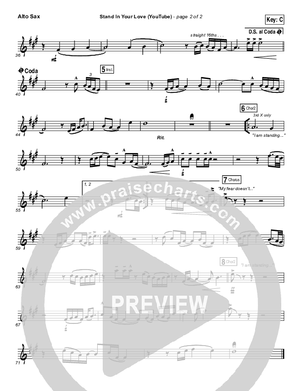 Stand In Your Love (YouTube) Alto Sax (Bethel Music / Josh Baldwin)