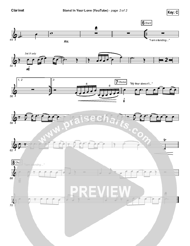 Stand In Your Love (YouTube) Clarinet (Bethel Music / Josh Baldwin)