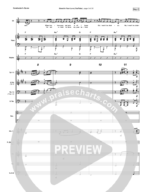 Stand In Your Love (YouTube) Conductor's Score (Bethel Music / Josh Baldwin)