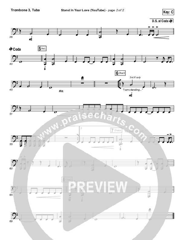 Stand In Your Love (YouTube) Trombone 3/Tuba (Bethel Music / Josh Baldwin)