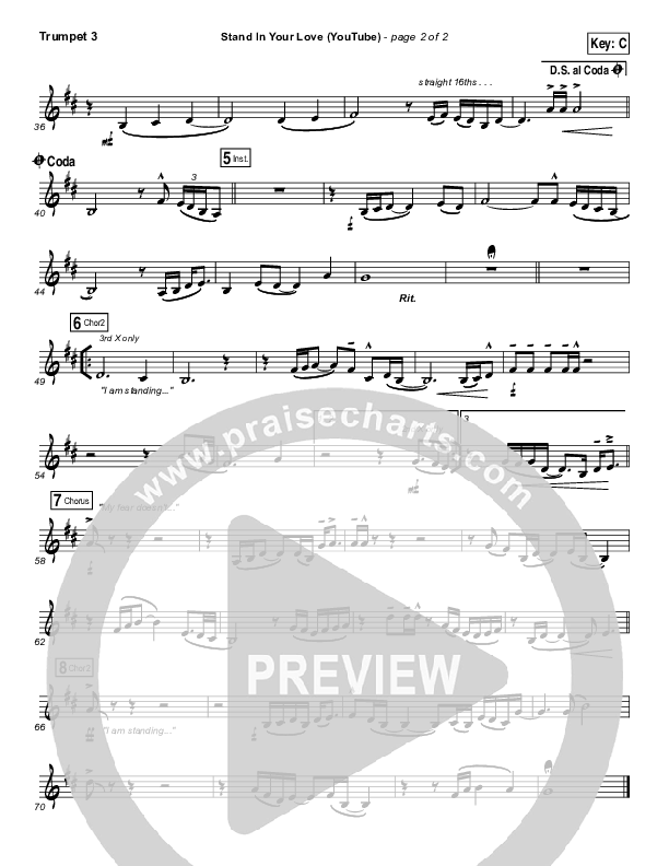 Stand In Your Love (YouTube) Trumpet 3 (Bethel Music / Josh Baldwin)