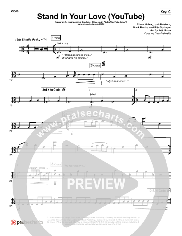 Stand In Your Love (YouTube) Viola (Bethel Music / Josh Baldwin)