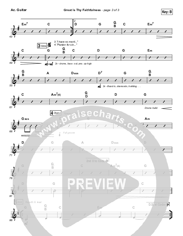 Great Is Thy Faithfulness Acoustic Guitar (Austin Stone Worship)