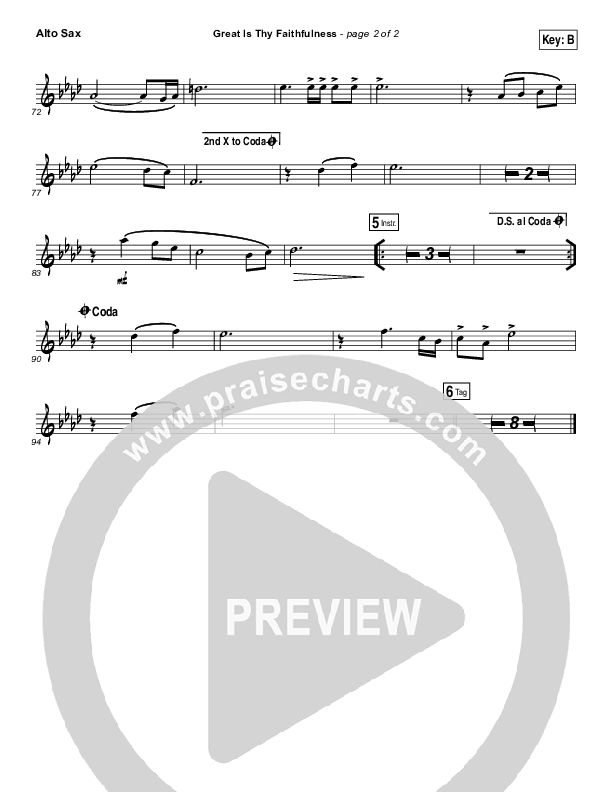 Great Is Thy Faithfulness Alto Sax (Austin Stone Worship)