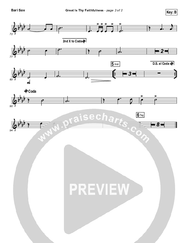 Great Is Thy Faithfulness Bari Sax (Austin Stone Worship)