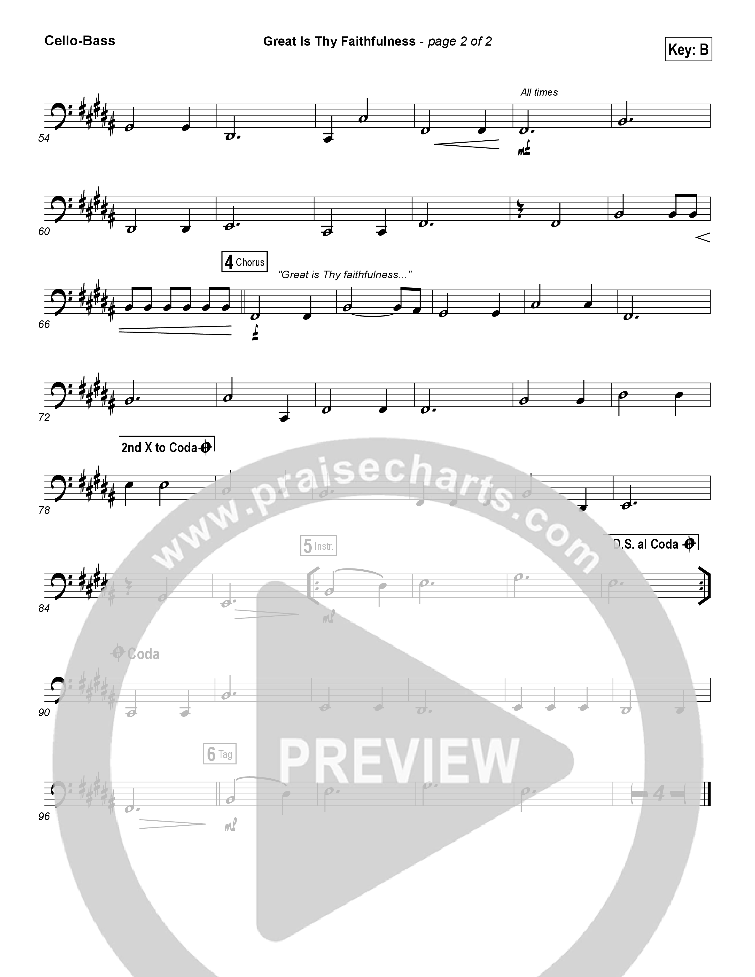 Great Is Thy Faithfulness Cello/Bass (Austin Stone Worship)