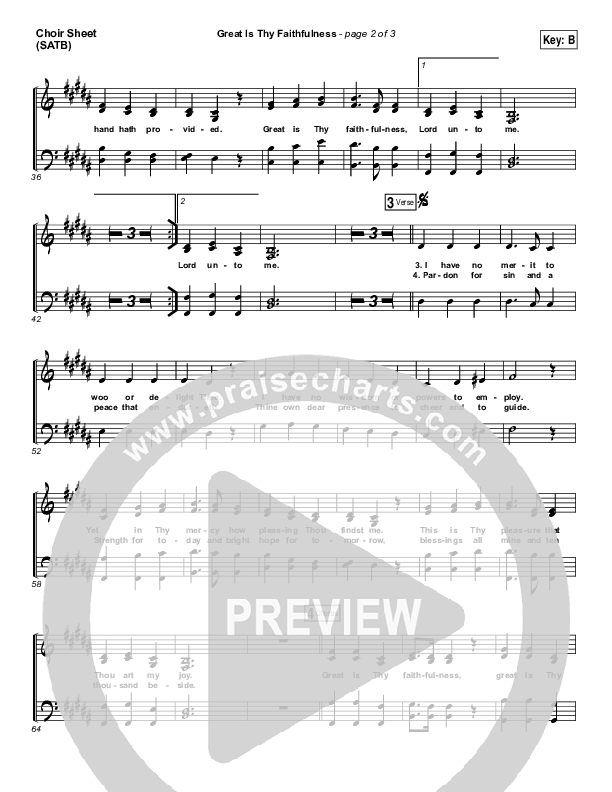 Great Is Thy Faithfulness Choir Sheet (SATB) (Austin Stone Worship)