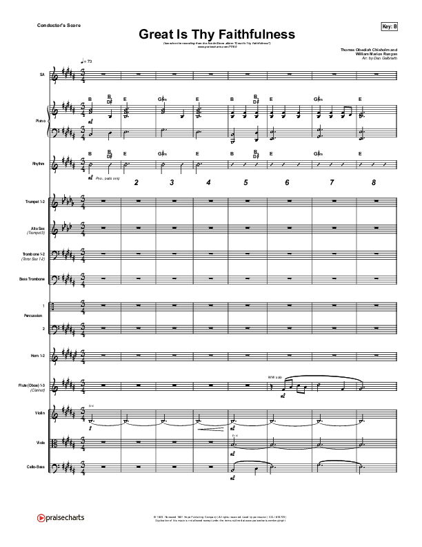 Great Is Thy Faithfulness Conductor's Score (Austin Stone Worship)