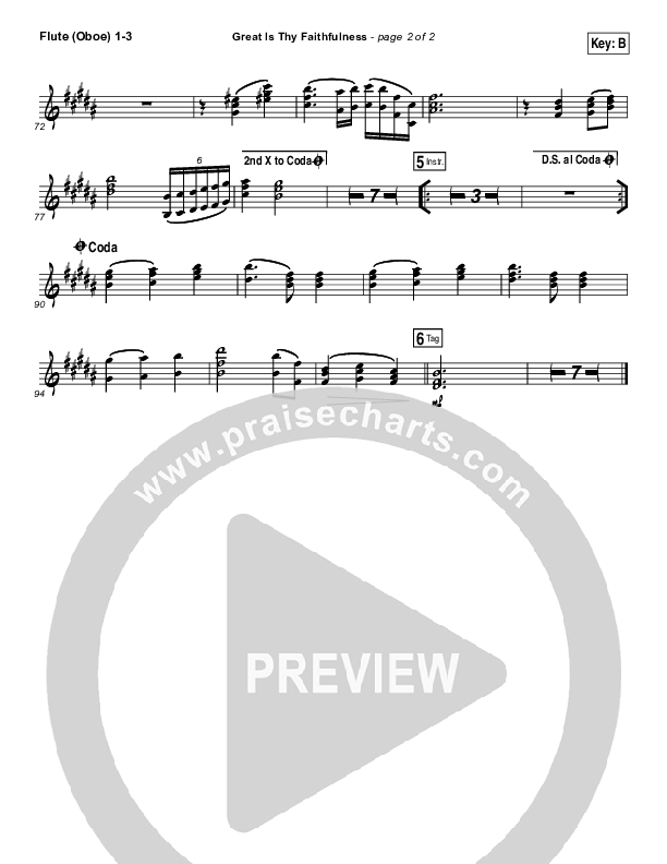 Great Is Thy Faithfulness Flute/Oboe 1/2/3 (Austin Stone Worship)
