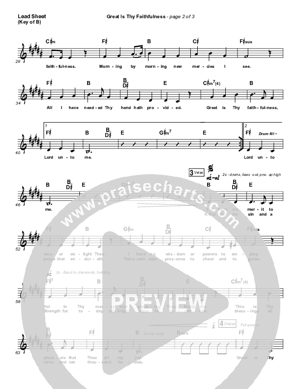 Great Is Thy Faithfulness Lead Sheet (Melody) (Austin Stone Worship)