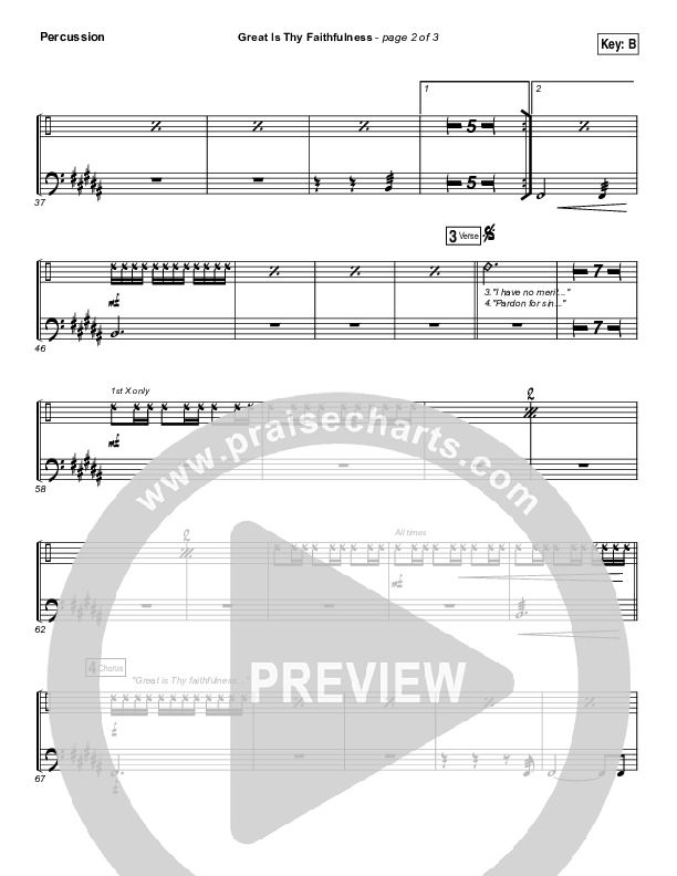 Great Is Thy Faithfulness Percussion (Austin Stone Worship)