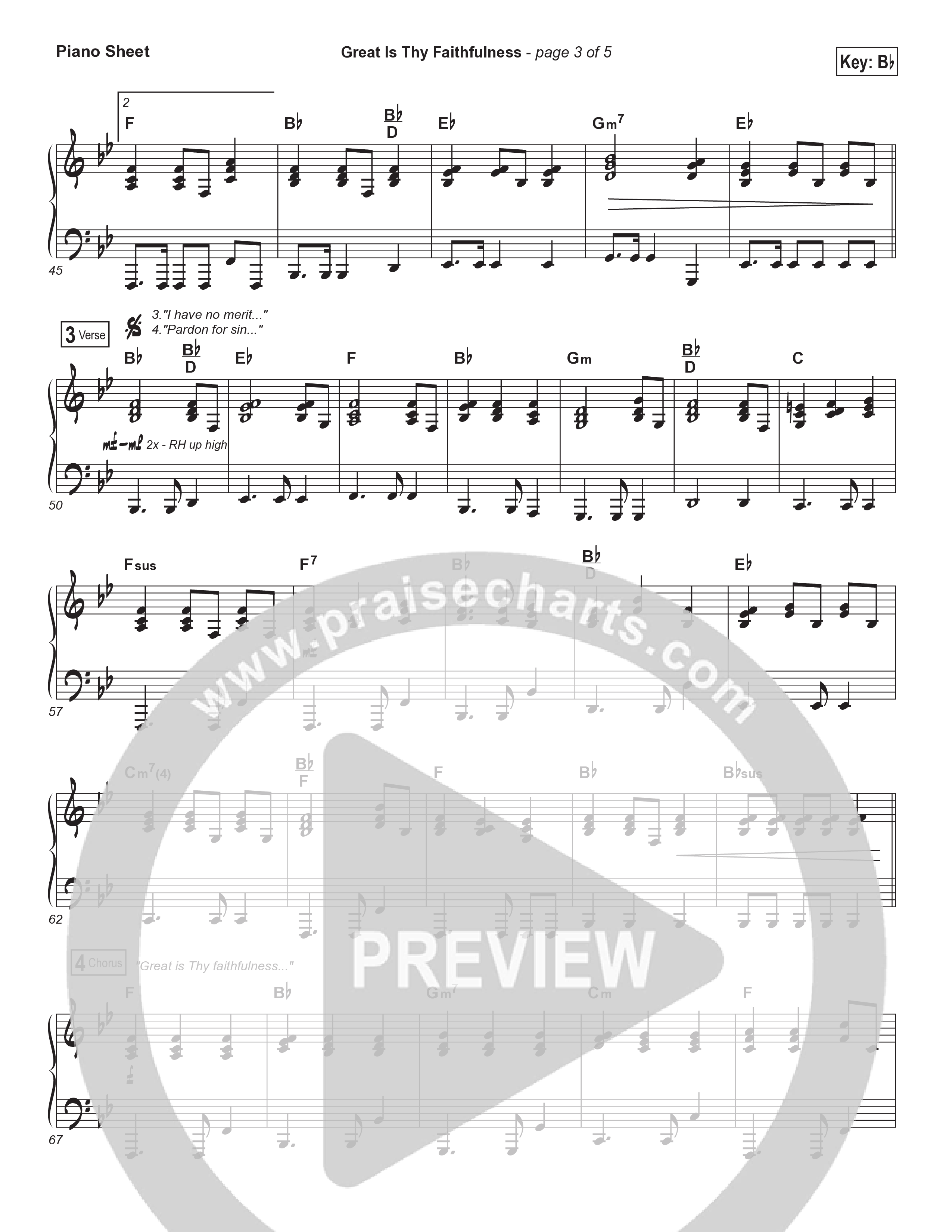 Great Is Thy Faithfulness Piano Sheet (Austin Stone Worship)
