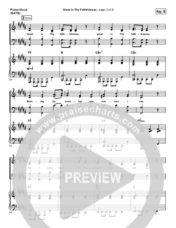 Great Is Thy Faithfulness Piano/Vocal (SATB) (Austin Stone Worship)