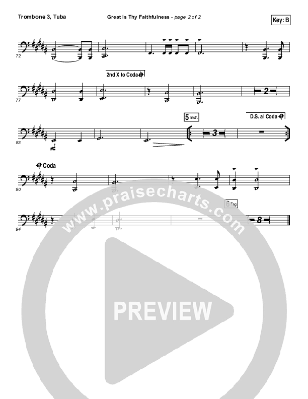 Great Is Thy Faithfulness Trombone 3/Tuba (Austin Stone Worship)