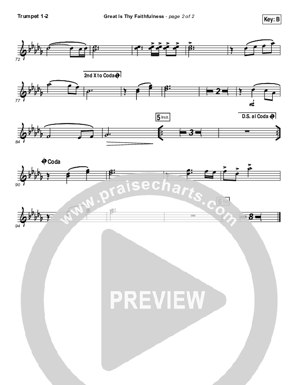 Great Is Thy Faithfulness Trumpet 1,2 (Austin Stone Worship)