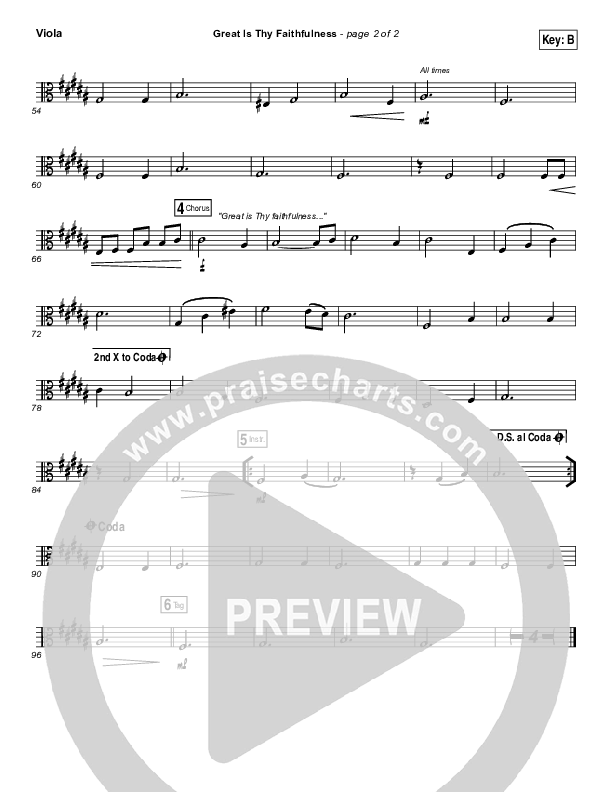 Great Is Thy Faithfulness Viola (Austin Stone Worship)