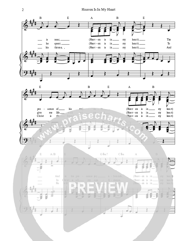 Heaven Is In My Heart Lead & Piano (Dennis Prince / Nolene Prince)