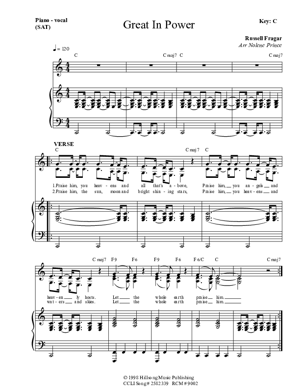 Great In Power Lead & Piano (Dennis Prince / Nolene Prince)