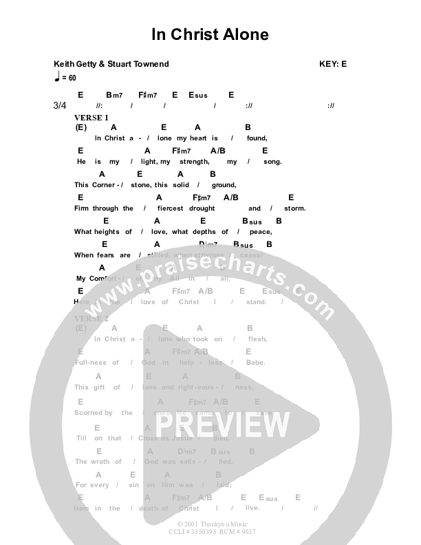 In Christ Alone Chords & Lyrics (Dennis Prince / Nolene Prince)