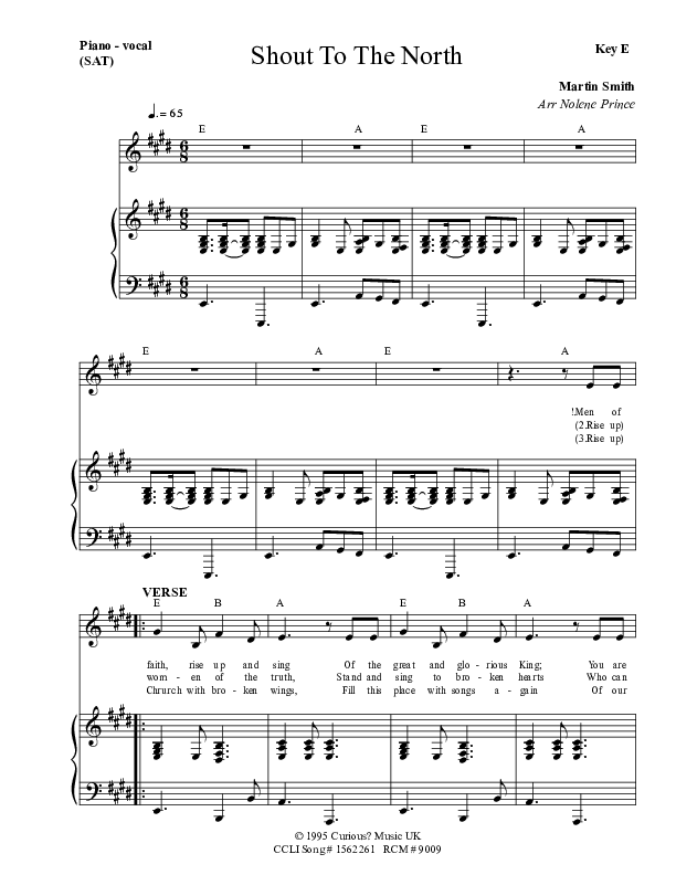 Shout To The North Piano/Vocal (SAT) (Dennis Prince / Nolene Prince)