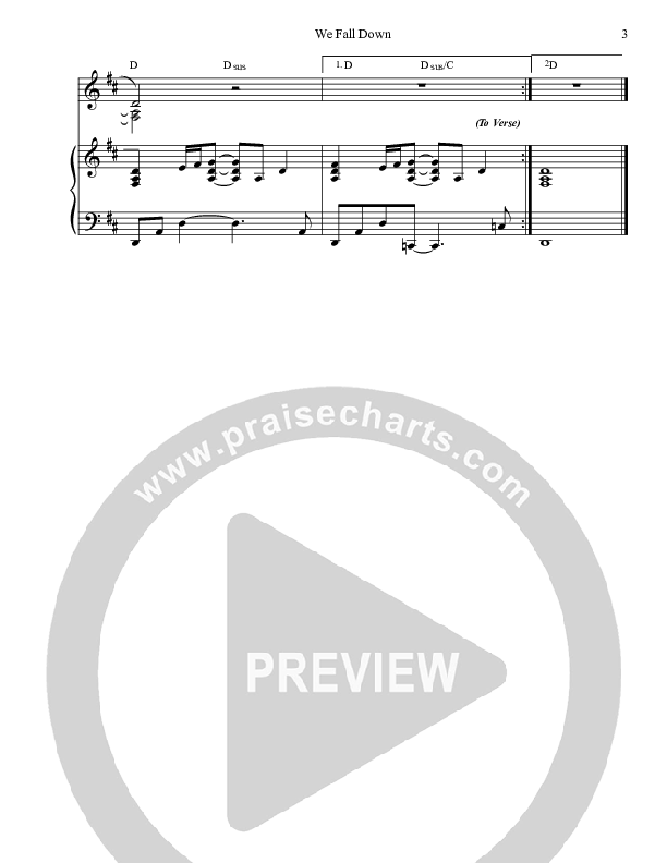 We Fall Down Piano/Vocal (SAT) (Dennis Prince / Nolene Prince)