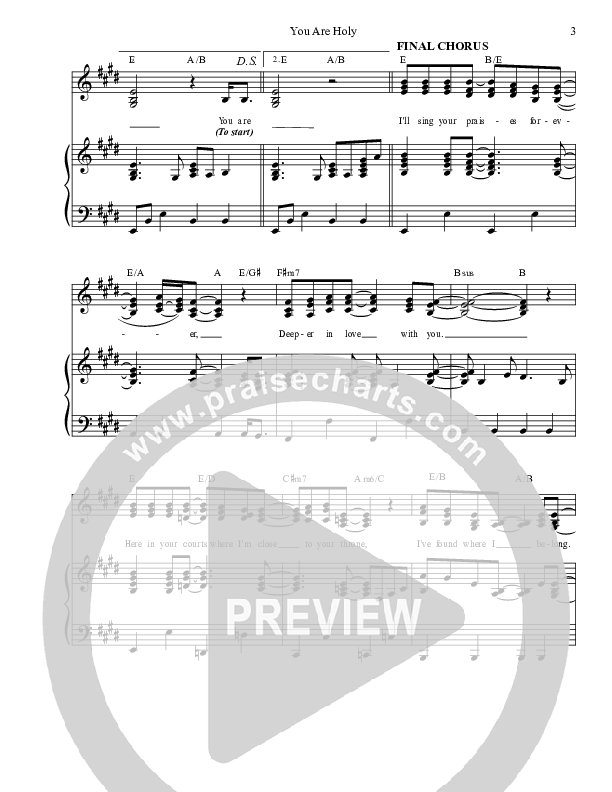 You Are Holy Lead & Piano (Dennis Prince / Nolene Prince)