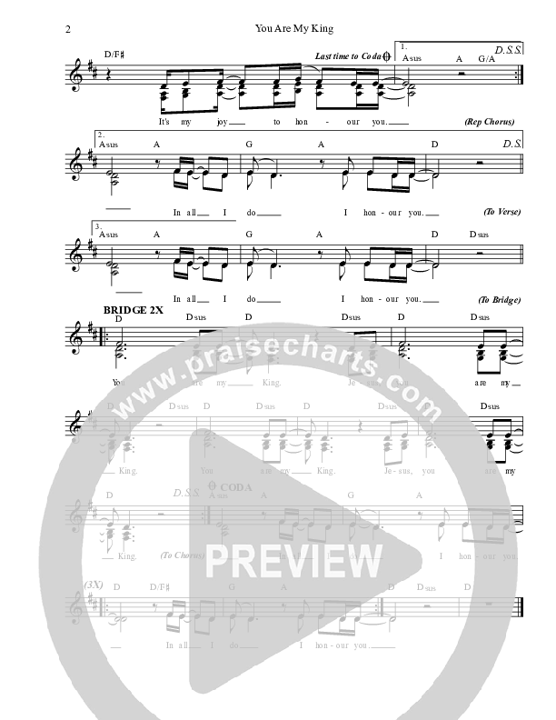 You Are My King (Amazing Love) Lead & Piano (Dennis Prince / Nolene Prince)