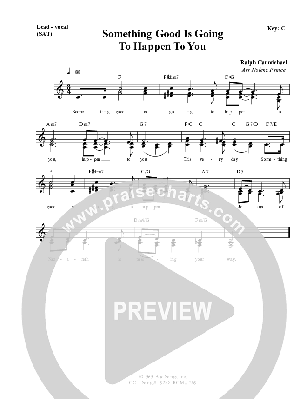 Something Good Is Going To Happen To You Lead Sheet (SAT) (Dennis Prince / Nolene Prince)