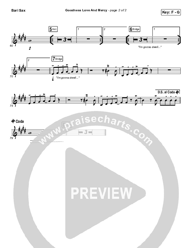 Goodness Love And Mercy Bari Sax (Chris Tomlin)