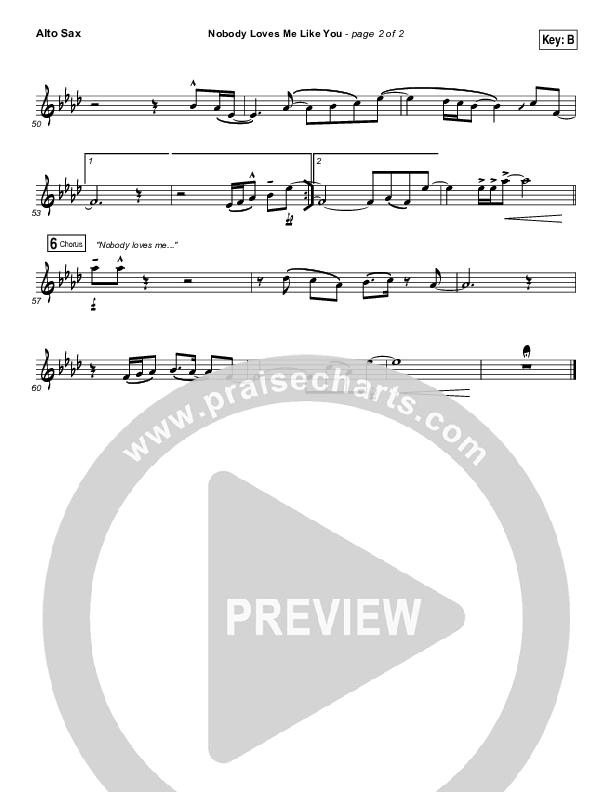 Nobody Loves Me Like You Alto Sax (Chris Tomlin)