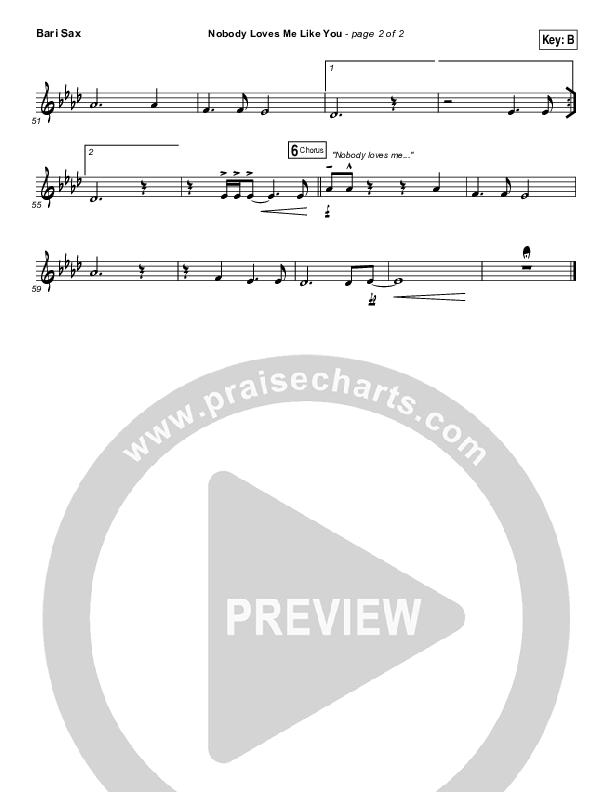 Nobody Loves Me Like You Bari Sax (Chris Tomlin)