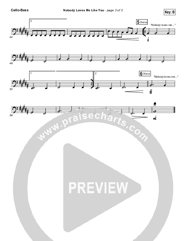Nobody Loves Me Like You Cello/Bass (Chris Tomlin)
