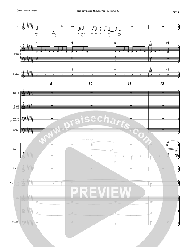 Nobody Loves Me Like You Conductor's Score (Chris Tomlin)