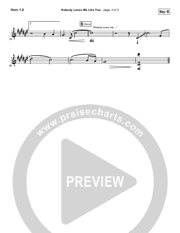 Nobody Loves Me Like You French Horn 1/2 (Chris Tomlin)