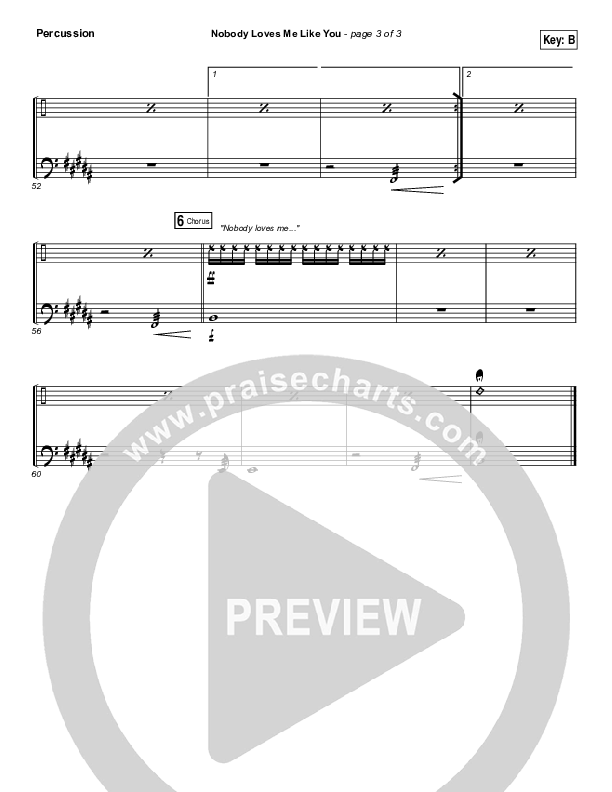 Nobody Loves Me Like You Percussion (Chris Tomlin)