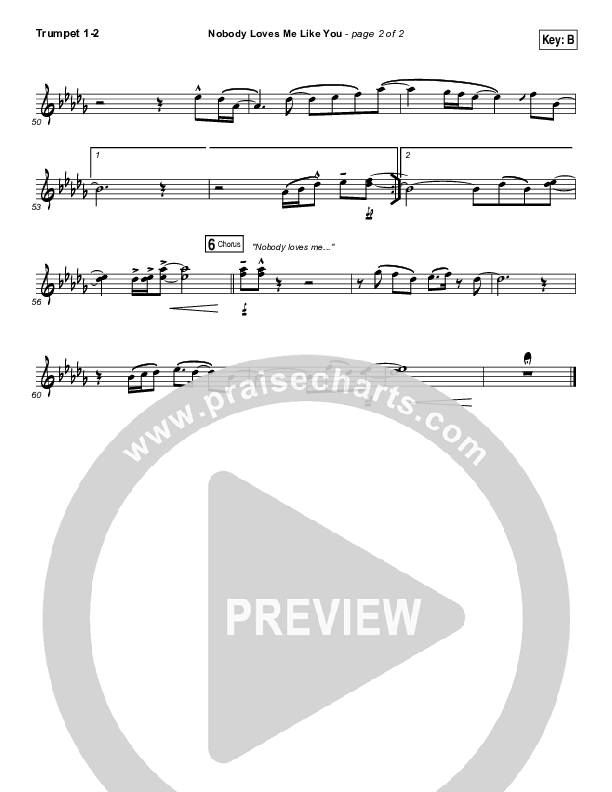 Nobody Loves Me Like You Trumpet 1,2 (Chris Tomlin)