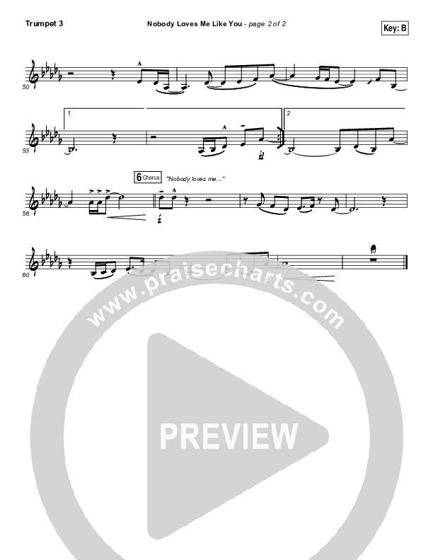 Nobody Loves Me Like You Trumpet 3 (Chris Tomlin)