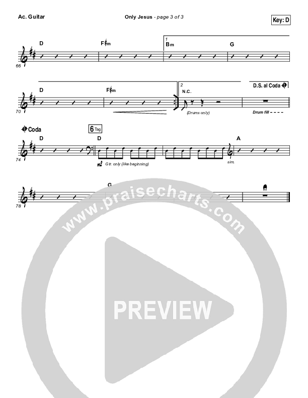 Only Jesus Acoustic Guitar (Casting Crowns)