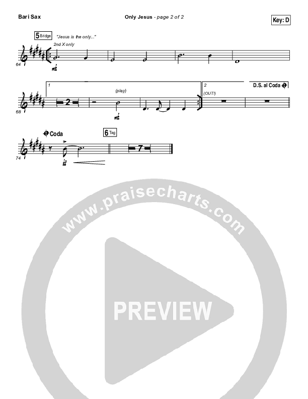 Only Jesus Bari Sax (Casting Crowns)