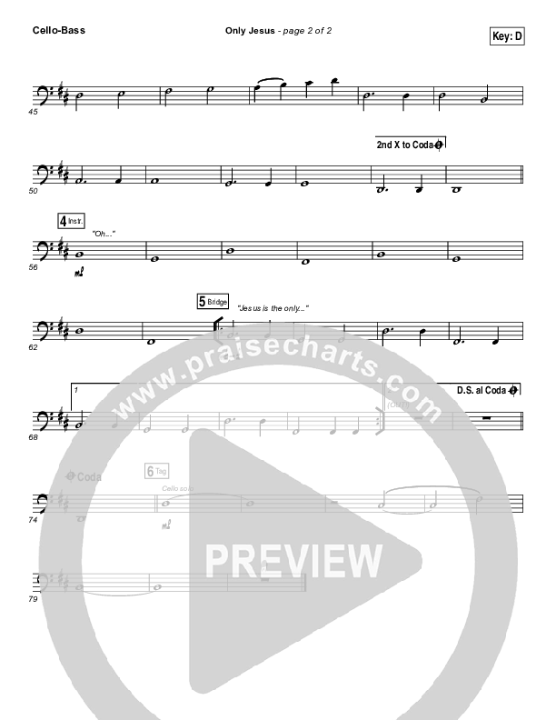 Only Jesus Cello/Bass (Casting Crowns)