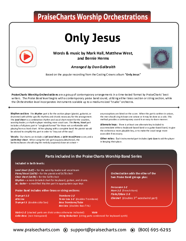 Only Jesus Cover Sheet (Casting Crowns)