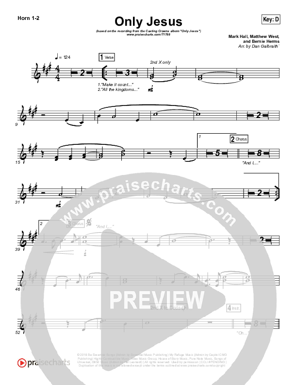 Only Jesus French Horn 1/2 (Casting Crowns)